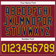 Custom Crimson Yellow-Navy Performance Vapor Golf Polo Shirt