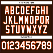 Custom Brown White-Orange Performance Vapor Golf Polo Shirt