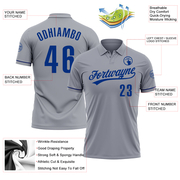 Custom Gray Royal Performance Vapor Golf Polo Shirt