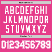 Custom Pink White Bomber Full-Snap Varsity Letterman Two Tone Hoodie Jacket