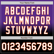 Custom Purple White Black-Orange Bomber Full-Snap Varsity Letterman Fade Fashion Jacket