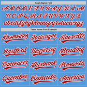 Custom Powder Blue Red-White Performance Vapor Golf Polo Shirt