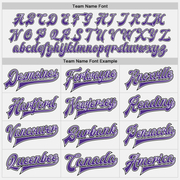 Custom White Purple-Black Bomber Full-Snap Varsity Letterman Two Tone Jacket