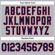 Custom Gray Navy-Red Performance Vapor Golf Polo Shirt