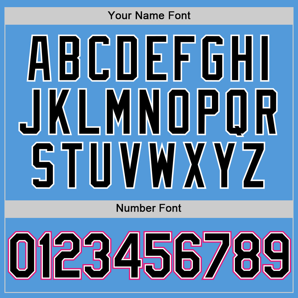 Custom Powder Blue Black-Hot Pink Performance Vapor Golf Polo Shirt