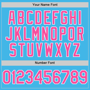 Custom Sky Blue Pink-White Performance Vapor Golf Polo Shirt