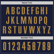 Custom Navy Old Gold Performance Golf Polo Shirt