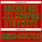 Custom Red Green-Gold Christmas 3D Bomber Full-Snap Varsity Letterman Jacket