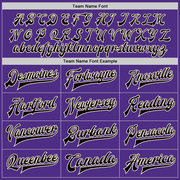 Custom Purple Cream-Black Bomber Full-Snap Varsity Letterman Split Fashion Jacket