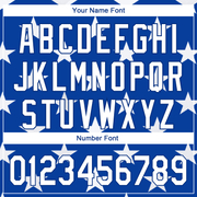 Custom Royal White Red 3D American Flag Performance Golf Polo Shirt