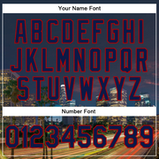 Custom Navy Red Los Angeles California City Edition 3D Bomber Full-Snap Varsity Letterman Jacket