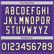 Custom Purple Cream-Black Bomber Full-Snap Varsity Letterman Split Fashion Jacket