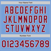 Custom Light Blue Maroon-Cream Bomber Full-Snap Varsity Letterman Jacket