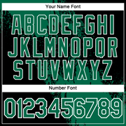 Custom Kelly Green Black-White 3D Pattern Design Abstract Brush Stroke Performance Polo Shirt