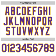 Custom White Purple-Gold Performance Vapor Golf Polo Shirt