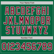 Custom Kelly Green Crimson-White Bomber Full-Snap Varsity Letterman Two Tone Jacket