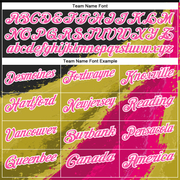 Custom Black Pink-Old Gold 3D Bowling Splash Ink Performance Polo Shirt