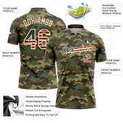 Custom Camo Vintage USA Flag-City Cream Performance Salute To Service Golf Polo Shirt