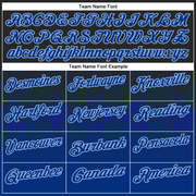 Custom Black Royal-Light Blue 3D Pattern Design Gradient Square Shape Performance Polo Shirt