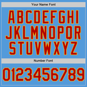 Custom Powder Blue Red-Gold Performance Vapor Golf Polo Shirt