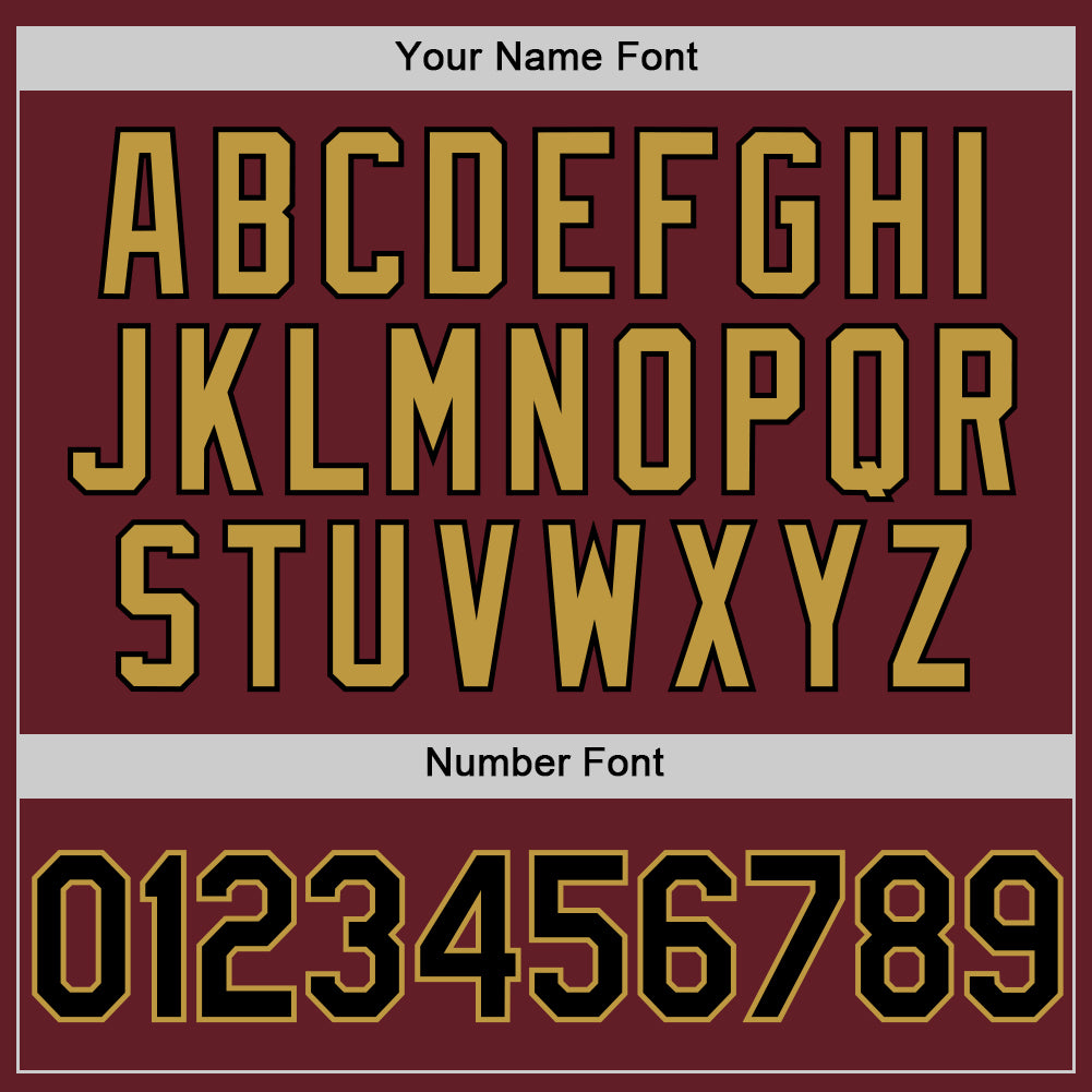 Custom Burgundy Black-Old Gold Performance Vapor Golf Polo Shirt