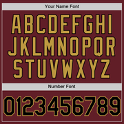 Custom Burgundy Black-Old Gold Performance Vapor Golf Polo Shirt