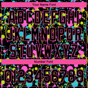 Custom Graffiti Pattern Black-Pink 3D Neon Splatter Performance Golf Polo Shirt