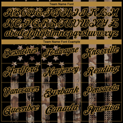 Custom Camo Black-Old Gold American Flag Performance Salute To Service Golf Polo Shirt