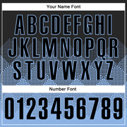 Custom Black Light Blue 3D Pattern Design Gradient Square Shape Performance Polo Shirt