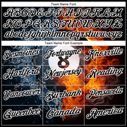 Custom Black White 3D Pattern Design Flame Billiards 8 Ball Performance Polo Shirt