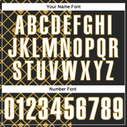 Custom Black White-Old Gold 3D Tennis Performance Polo Shirt