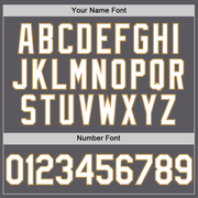 Custom Steel Gray White-Old Gold Performance Vapor Golf Polo Shirt