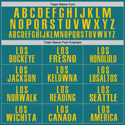 Custom Teal Yellow Performance Golf Polo Shirt