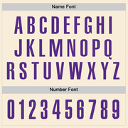 Custom Cream Purple Performance Golf Polo Shirt