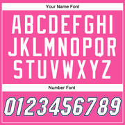 Custom Pink White Light Blue-Black Bomber Full-Snap Varsity Letterman Split Fashion Jacket