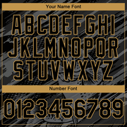 Custom Black Old Gold Largemouth Bass Fish Fishing 3D Bomber Full-Snap Varsity Letterman Hoodie Jacket