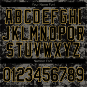 Custom Black Old Gold Skull Fashion 3D Bomber Full-Snap Varsity Letterman Jacket