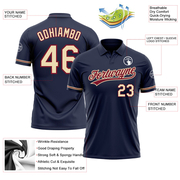 Custom Navy City Cream-Crimson Performance Vapor Golf Polo Shirt