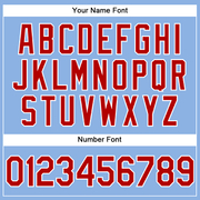 Custom Light Blue Red-White Performance Vapor Golf Polo Shirt