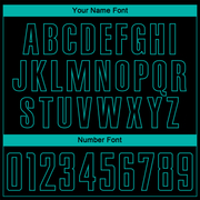 Custom Black Aqua Pinstripe Fade Fashion Sublimation Soccer Uniform Jersey