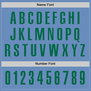 Custom Light Blue Kelly Green Performance Golf Polo Shirt