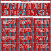 Custom Red Lakes Blue-White Geometric Shape Sublimation Soccer Uniform Jersey