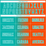 Custom Orange Aqua-White Gradient Line Sublimation Soccer Uniform Jersey