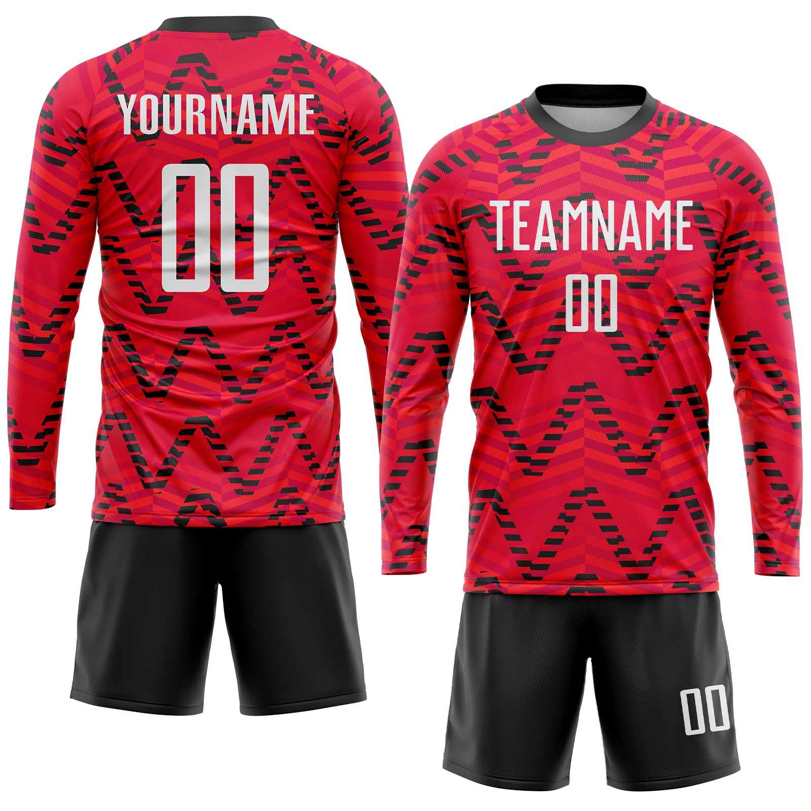 Custom Red White-Black Sublimation Soccer Uniform Jersey