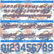 Custom White Powder Blue-Orange 3D Pattern Coral And Crab Authentic Basketball Shorts