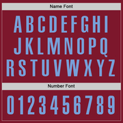 Custom Crimson Light Blue Performance Golf Polo Shirt