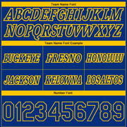 Custom Royal Yellow Pinstripe Fade Fashion Authentic Basketball Shorts