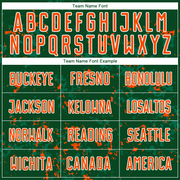 Custom Green Orange-Kelly Green Abstract Fragment Art Sublimation Soccer Uniform Jersey