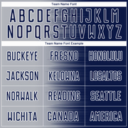 Custom Navy Gray-White Gradient Line Sublimation Soccer Uniform Jersey