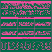 Custom Kelly Green Pink Pinstripe Fade Fashion Authentic Basketball Shorts